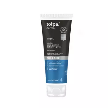 Topa, Dermo men face & head, пилинг для лица и головы перед бритьем, 100 мл