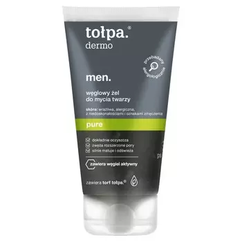 Topa, dermo men pure, карбоновый гель для умывания лица, 150 мл