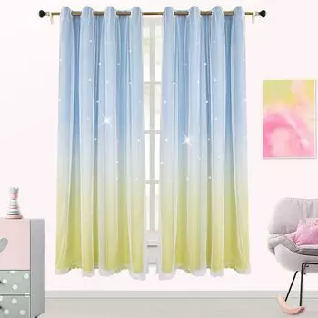 Topchances 1 шт. уличная штора с люверсами, водонепроницаемые уличные шторы, садовые затемняющие внутренние уличные шторы для веранды, перголы, беседки, беседки, светло-серые, 275 x 132 см Topchances, синий