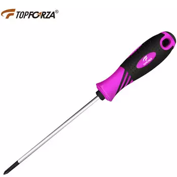 TOPFORZA 2SD-06100P0 Крестовая отвертка S2 из легированной стали, двухцветная противоскользящая отвертка TPR #0x3,0x100 мм
