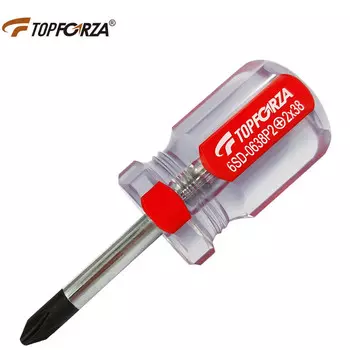 TOPFORZA 6SD-0638P2 крестовая отвертка S2 из легированной стали, прозрачная отвертка с цветной полосой и сильным магнитом # 2x6,0x38 мм, 1,5 дюйма