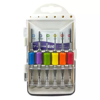 TOPFORZA SD-056A набор отверток для часов, набор крестообразных высокоточных отверток, часы, цветной набор, противоскользящий инструмент для разборки мобильного телефона из 6 предметов