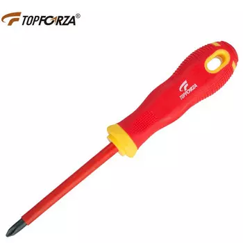 TOPFORZA VDE-SD-P03 VDE1000V Высоковольтная изолированная крестовая отвертка из легированной стали S2 № 2x6,5x100 мм