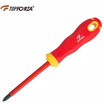 TOPFORZA VDE-SD-P03 VDE1000V Высоковольтная изолированная крестовая отвертка из легированной стали S2 № 2x6,5x100 мм