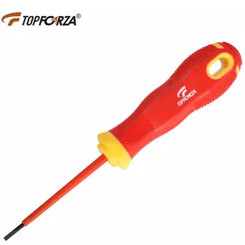 TOPFORZA VDE-SD-S02 VDE1000V Высоковольтная изолированная шлицевая отвертка Легированная сталь S2-0,5x3,0x100 мм