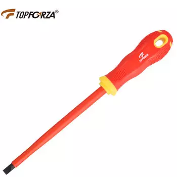 TOPFORZA VDE-SD-S06 VDE1000V Высоковольтная изолированная шлицевая отвертка Легированная сталь S2-1,2x8,0x175 мм