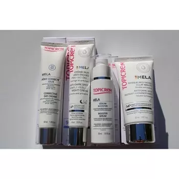 Topicrem MELA Корректирующий дневной крем SPF 20 Ночной крем-усилитель-сыворотка-маска