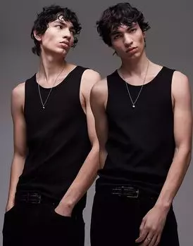 Topman 2 комплекта майкаа на резинке черного цвета