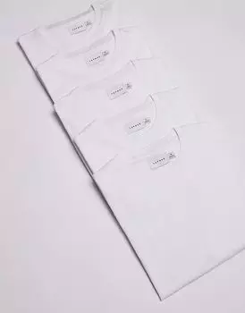 Topman 5 обычных футболок белого цвета