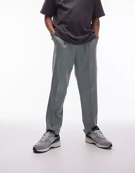 Topman – элегантные брюки шалфея с зауженными штанинами и эластичной талией