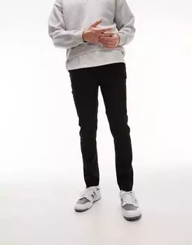 Topman – элегантные, облегающие брюки черного цвета с эластичным поясом