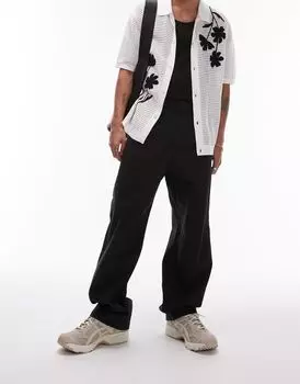 Topman – черные широкие брюки чинос