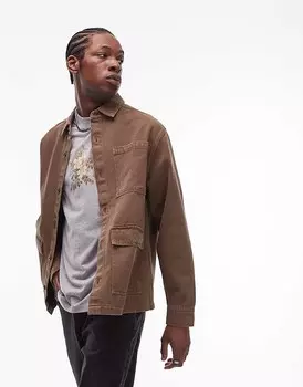 Topman – коричневая рубашка с длинными рукавами
