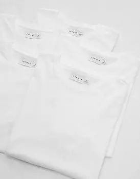Topman – Набор из 5 классических белых футболок