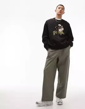 Topman - Очень широкие брюки цвета хаки