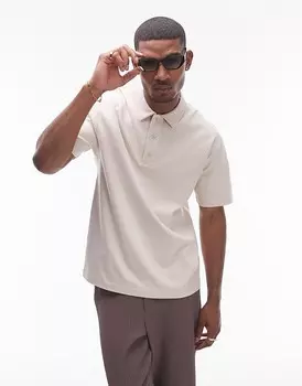 Topman Premium – рубашка-поло оверсайз цвета экрю