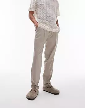 Topman – серо-бежевые брюки-зауженные