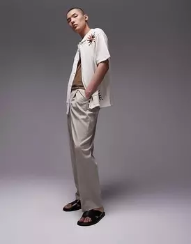 Topman – серо-бежевые широкие брюки