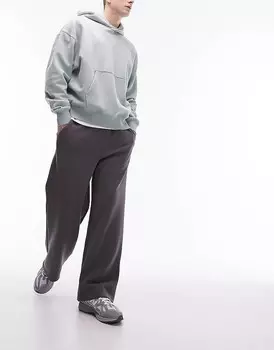 Topman — темно-серые джоггеры с драпировкой и широкими штанинами