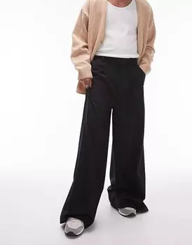Topman Темно-синие брюки на кулиске с широкими штанинами и складками