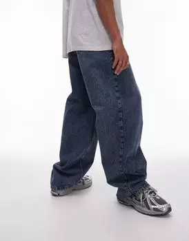 Topman - Темно-синие винтажные широкие джинсы