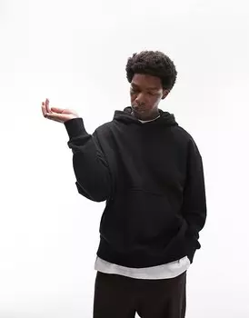 Topman – Тяжелая толстовка свободного кроя черного цвета