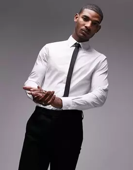 Topman — узкая классическая рубашка с длинными рукавами белого цвета