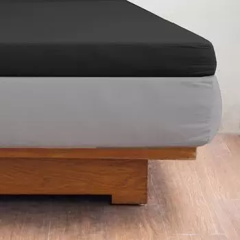 Топпер из флоксов на подгонке простыни 160х200см - 100% египетский хлопок - количество нитей 230 - перемычка 28см - простыня на подгонке - черный GTeyes