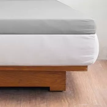 Топпер из флоксов на подгонке простыни 180х200см - 100% египетский хлопок - количество нитей 230 - перемычка 28см - простыня на подгонке - светло-серый GTeyes