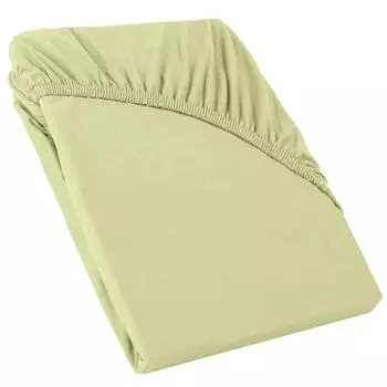 Топпер Perla 140х200-160х200 фисташкового цвета хлопковый трикотаж 160г/м CelinaTex