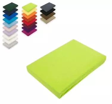 Топпер трикотажный приталенный простынь 200х220 см яблочно-зелёный Sdseetraum