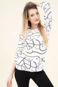 Топс рукавами 3/4 Budmil, белый/черный