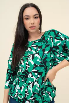 Топс рукавами 3/4 Budmil, зеленый/белый