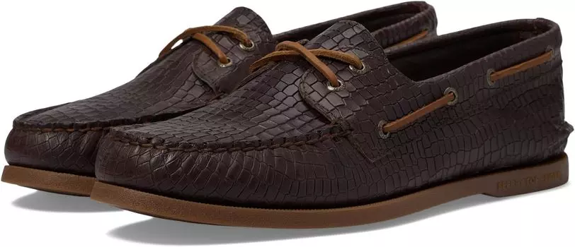 Топсайдеры A/O 2-Eye Croc Sperry, коричневый