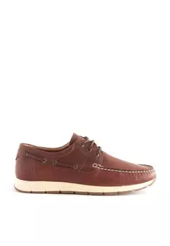 Топсайдеры Leather Boat Shoes Next, цвет dark tan