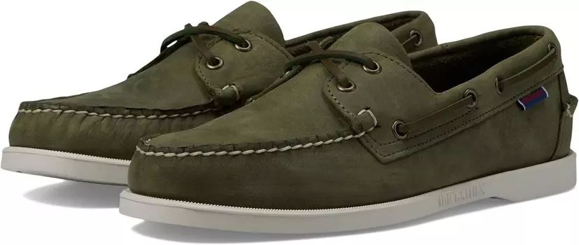 Топсайдеры Sebago Docksides Portland Crazy Horse, цвет Green Military/Brown Oliva