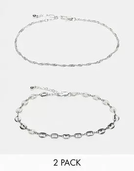 Topshop – Arabella – Комплект из 2 браслетов-цепочек с жемчугом