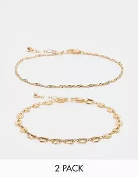 Topshop - Arabella - Набор из 2 золотых браслетов