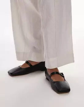 Topshop – Arya – Черные балетки на плоской подошве