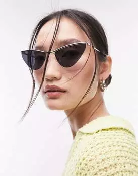 Topshop - Aster - Солнцезащитные очки с косой серебряной маской