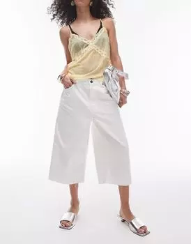 Topshop – Белые джинсы-капри с заниженным шаговым швом