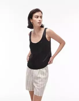 Topshop – Черная майка с круглым вырезом