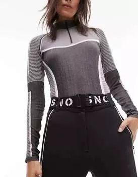 Topshop Черные эластичные узкие лыжные брюки со стременами Sno