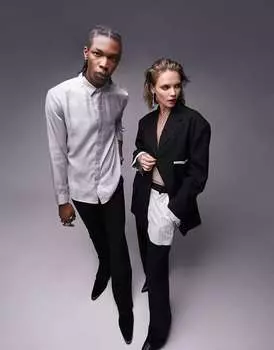 Topshop Черные однотонные брюки Tailored с контрастным карманом с необработанным краем