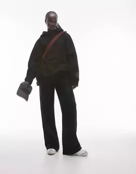 Topshop – Черные спортивные брюки прямого кроя, коорд