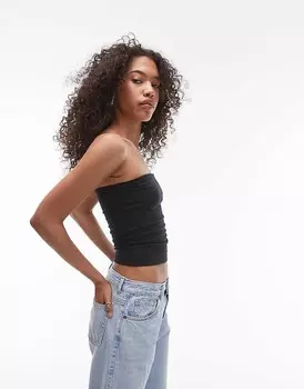 Topshop - Черный топ-бандо