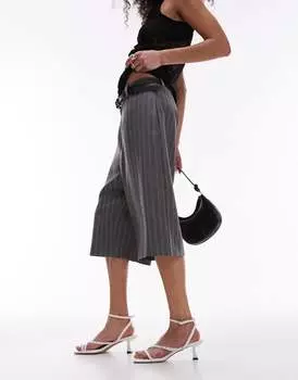 Topshop – длинные серые полосатые шорты для мальчика