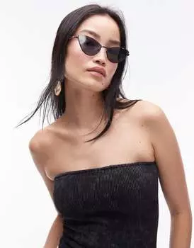 Topshop - Длинный черный бесшовный топ-бандо