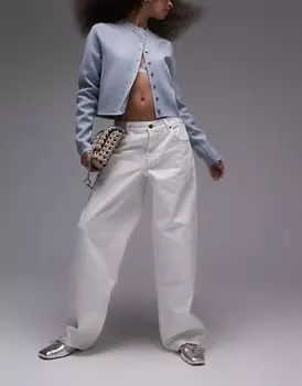 Topshop – джинсы кремового цвета с низкой посадкой и лямкой сзади