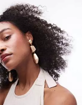 Topshop – Elle – Длинные абстрактные золотые серьги